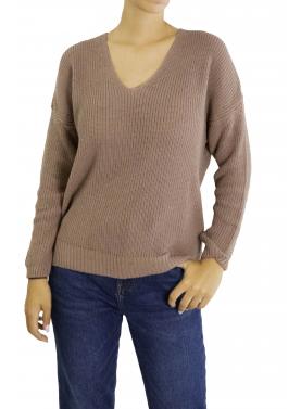 Maglia tinta unita con scollo a V